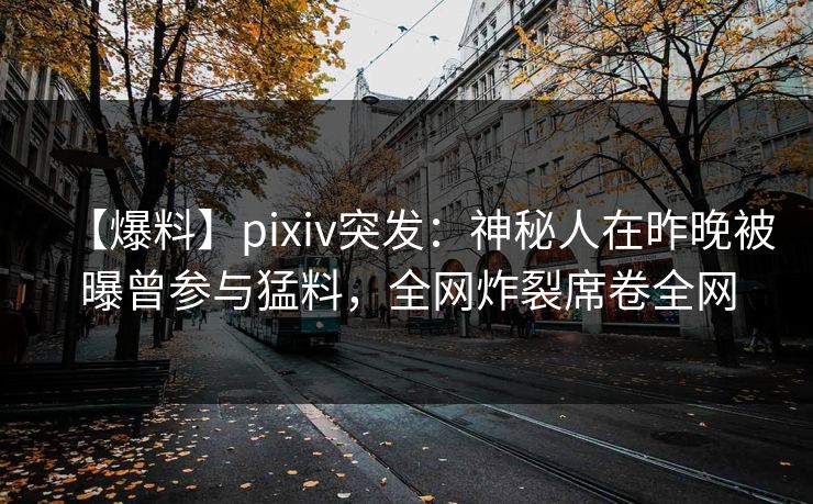 【爆料】pixiv突发：神秘人在昨晚被曝曾参与猛料，全网炸裂席卷全网