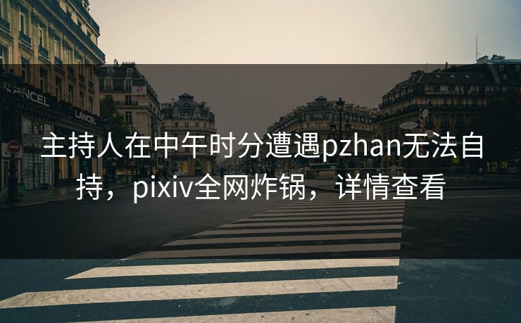 主持人在中午时分遭遇pzhan无法自持，pixiv全网炸锅，详情查看