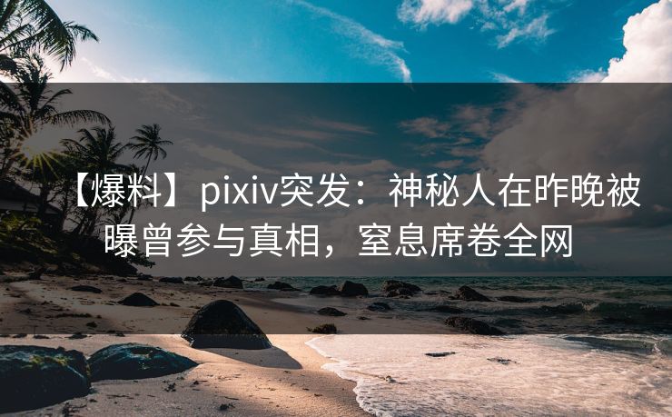 【爆料】pixiv突发：神秘人在昨晚被曝曾参与真相，窒息席卷全网